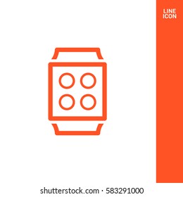 Smart watch isolated minimal single flat icon. Gadget line vector icon for websites and mobile minimalistic flat design.