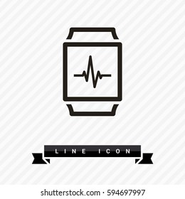 Smart watch isolated minimal single flat icon. Gadget line vector icon for websites and mobile minimalistic flat design.