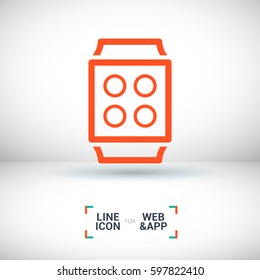 Smart watch isolated minimal single flat icon. Gadget line vector icon for websites and mobile minimalistic flat design.