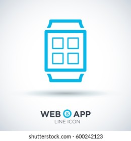 Smart watch isolated minimal single flat icon. Gadget line vector icon for websites and mobile minimalistic flat design.