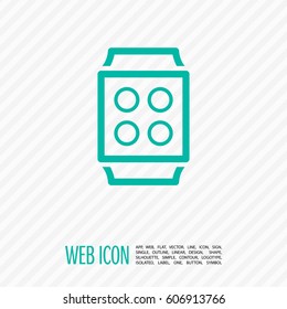 Smart watch isolated minimal single flat icon. Gadget line vector icon for websites and mobile minimalistic flat design.