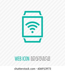 Smart watch isolated minimal single flat icon. Gadget line vector icon for websites and mobile minimalistic flat design.