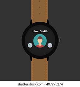 Smart watch isolated on black blackground.