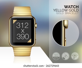 Smart watch isolated on blured background. Vector illustration