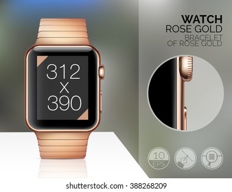 Smart watch isolated on blured background. Vector illustration