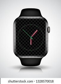 Smart watch isolated on white background. Vector illustration for technology healthy lifestyle.