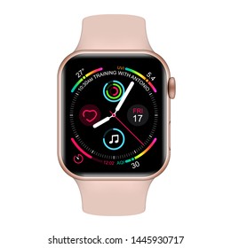 Smart watch isolated on white. Realistic vector illustration.