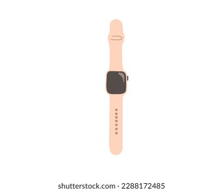 Un reloj inteligente aislado de fondo blanco. Ilustración del vector