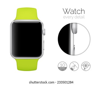 Smart watch isolated on white background. Vector illustration