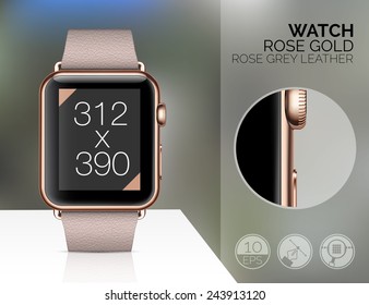 Smart watch isolated on white background. Vector illustration