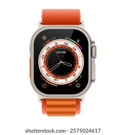 Smart watch isolated on white. Realistic vector illustration.