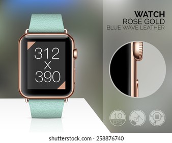 Smart watch isolated on white background. Vector illustration 