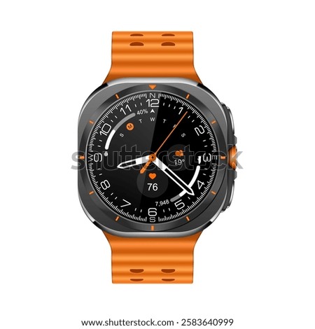 Smart watch isolated on white. Realistic vector illustration.