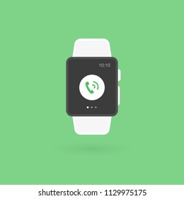 Smart watch isolated. Phone icon. Vector illustration, flat design
