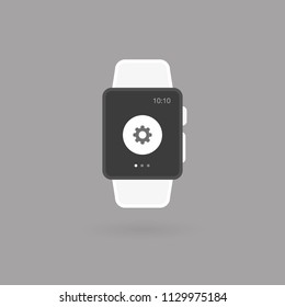 Smart watch isolated. Setting tool icon. Vector illustration, flat design