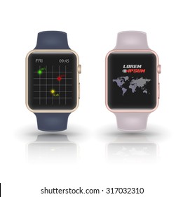 Smart watch isolated. Vector illustration.