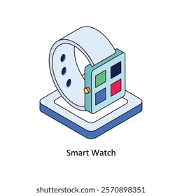 Smart Watch isometric Colored illustration. EPS File stock illustration