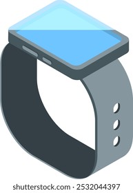 Icono isométrico de reloj inteligente. Dispositivo de pantalla digital