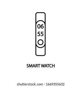 Smart watch line flat icon. Vector illustration of individual watches. Concept for web banners and printed materials