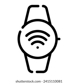 smart watch Line Icon Background White