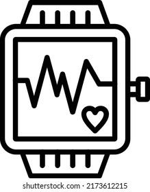 Smart Watch Line Icon Vector Design