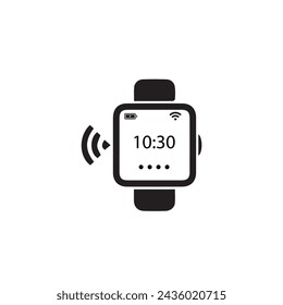 Smart watch line icon vector illustration. Hand drawn outline wearable wrist watch bracelet with wristband and tracker monitoring quality of sleep and relax, heartbeats during sports training one line