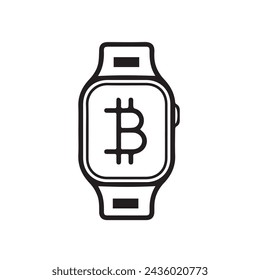 Smart watch line icon vector illustration. Hand drawn outline wearable wrist watch bracelet with wristband and tracker monitoring quality of sleep and relax, heartbeats during sports training one line