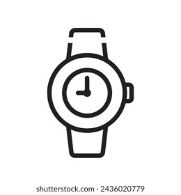 Smart watch line icon vector illustration. Hand drawn outline wearable wrist watch bracelet with wristband and tracker monitoring quality of sleep and relax, heartbeats during sports training one line