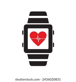 Smart watch line icon vector illustration. Hand drawn outline wearable wrist watch bracelet with wristband and tracker monitoring quality of sleep and relax, heartbeats during sports training one line