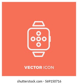 smart watch line vector icon