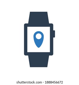 Smart watch location map pin icon