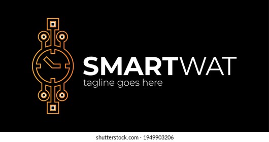 Smart watch logo. smart watch application logo vector icon ilustration