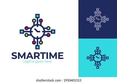 Smart watch logo. smart watch application logo vector icon ilustration