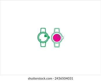 Smart watch logo and icon illustration.