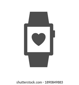 Smart watch love icon sign symbol