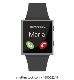 Smart Watch. Maria Calling. Cartoon style. Flat element. Vector illustration.