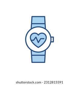 Smart Watch Medical Service related vector line icon. Heartbeat. Isolated on white background. Vector illustration. Editable stroke