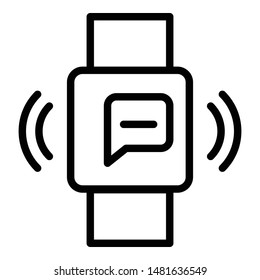 Smart watch message icon. Outline smart watch message vector icon for web design isolated on white background