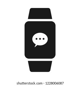 Smart Watch, message notification mode on screen. Flat simple icon. Vector. Isolate on white background.    