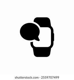 smart watch message speech bubble icon sign vector