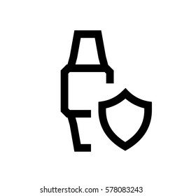 Smart watch mini line, icon, background and graphic. The icon is black and white, linear  flat, vector, pixel perfect, minimal, suitable for web and print. 