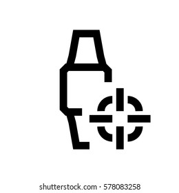 Smart watch mini line, icon, background and graphic. The icon is black and white, linear  flat, vector, pixel perfect, minimal, suitable for web and print. 