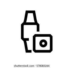 Smart watch mini line, icon, background and graphic. The icon is black and white, linear  flat, vector, pixel perfect, minimal, suitable for web and print. 