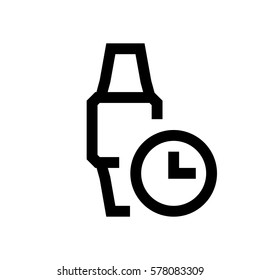 Smart watch mini line, icon, background and graphic. The icon is black and white, linear  flat, vector, pixel perfect, minimal, suitable for web and print. 