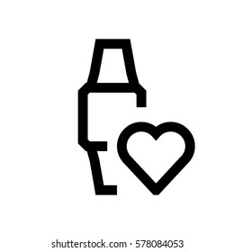 Smart watch mini line, icon, background and graphic. The icon is black and white, linear  flat, vector, pixel perfect, minimal, suitable for web and print. 