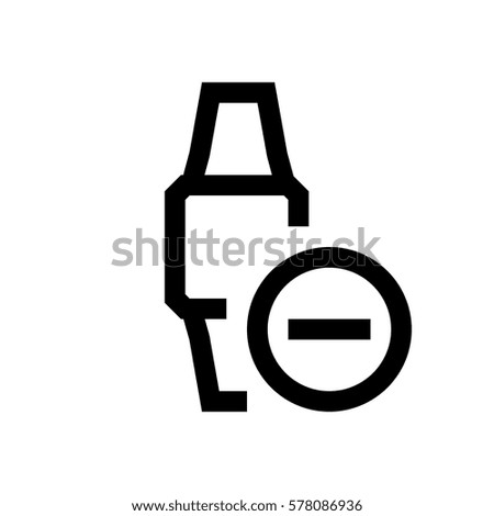 Smart watch mini line, icon, background and graphic. The icon is black and white, linear  flat, vector, pixel perfect, minimal, suitable for web and print. 