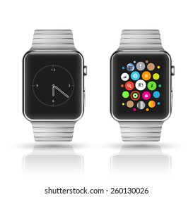 Smart watch mockup. Vector illustration. 