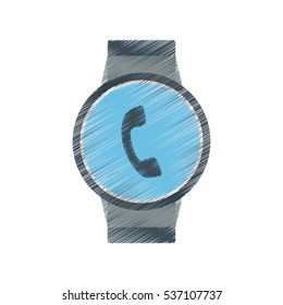 smart watch modern wearable technology phone connected vector illustration eps 10