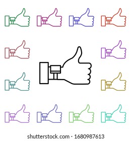 Smart watch multi color icon. Simple thin line, outline vector of web icons for ui and ux, website or mobile application