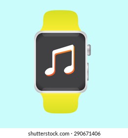 smart watch with music icon